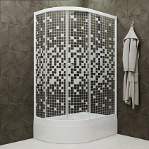 Душевой уголок Triton Коралл Щ0000068952 R 120х80 см, Белый, Мозаика с поддоном