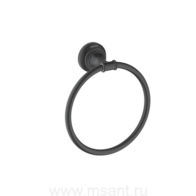 Полотенцедержатель кольцо Aquatek, матовый черный AQ4512MB КЛАССИК