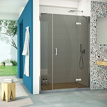 Дверь в душевой проем Vegas Glass AFP-F Retta 160 08 07 R профиль глянцевый хром стекло графит