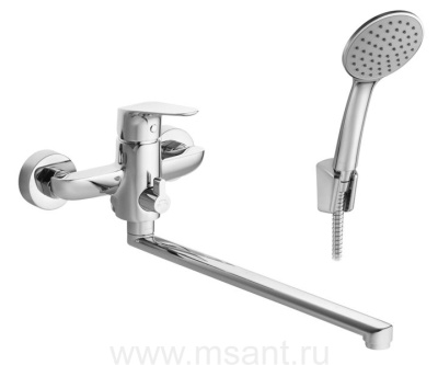 Смеситель Santek Форт для ванны-душа длинный излив, с аксессуарами, хром WH5A12004C001