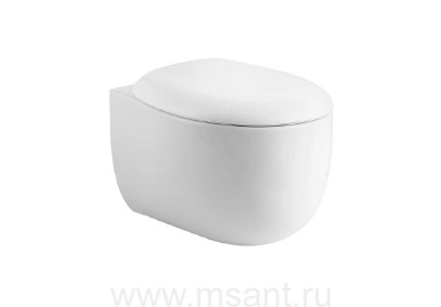 Унитаз подвесной безободковый Aquatek АЛЬТАИР AQ1980-00, 530*395*340 мм, горизонтальный выпуск, тонкое сиденье с механизмом плавного закрывания, крепеж 