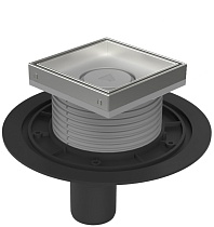 Душевой трап AZARIO DN50 10х10х13 см, пластиковый, вертикальный слив, универсальный, решетка под плитку (AZ-C 384 A)