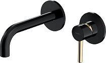 Смеситель Omnires Y Y1215HBLGL С ВНУТРЕННЕЙ ЧАСТЬЮ, для раковины, чёрный-золото
