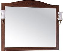 Зеркало ASB-Woodline Салерно 105 со светильниками, орех антикварный