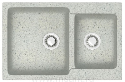 Кухонная мойка AZARIO Grand 765х500х190 двойная, искусственный мрамор, цвет Светло серый (CS00079906)