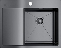 Мойка кухонная Omoikiri Akisame 65-GM-R вороненая сталь