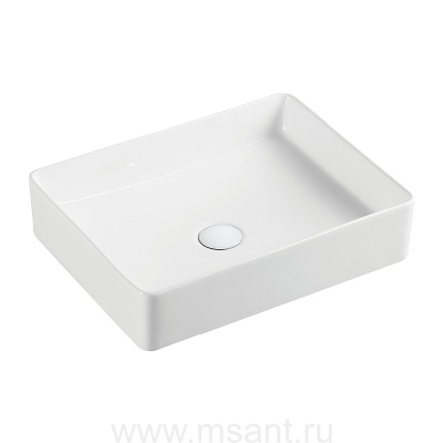 Раковина-чаша Azario 510х405х110 накладная, прямоугольная, матовый белый