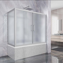 Шторка на ванну Kubele DE019PR4-MAT-MT 170х80 см, профиль матовый хром