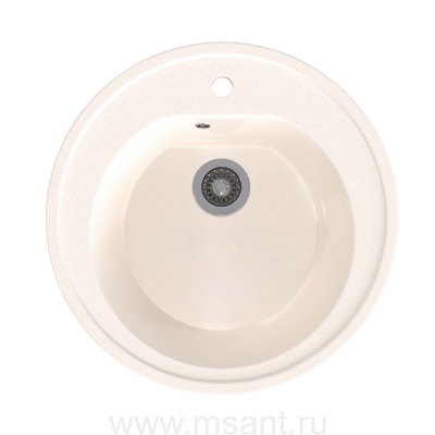 Мойкa MIXLINE ML-GMS02 СТАНДАРТ круглая, белый (331), 505мм (глуб. чаши 180)