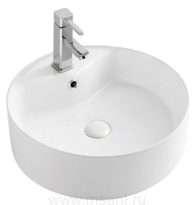 Раковина накладная Azario 460х170 круглая, белая