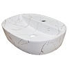 Раковина накладная Azario 505х385х120 овальная, светлый мрамор