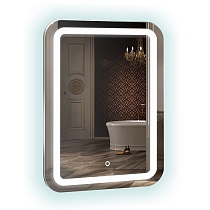 Зеркало AZARIO Мальта-6 550х800 c подсветкой и диммером, подогрев, часы, Bluetooth, радио