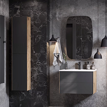 Мебель для ванной AQUATON Сохо 75 дуб веллингтон, графит софт