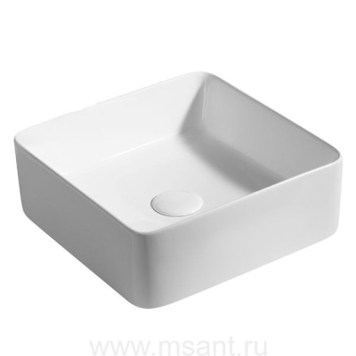 Раковина накладная Azario 34.5х34х12 фаянс, цвет Белый (AZ41314)