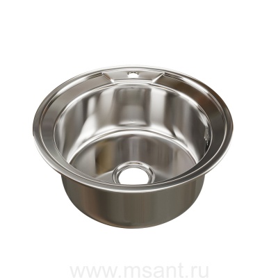 Мойка круг d 49 (0,6) вып 3 1/2 MIXLINE (глуб чаши 17см) с сифоном