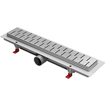 Душевой лоток AZARIO D40 Medium 450 мм, боковой слив, пластиковый, решетка из нержавеющей стали (AZ-CH 450 M)