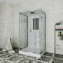 Душевая кабина Niagara Lux NG-7772QM (120x90х210) низкий поддон(15см),дверь раздвижная,стенки мрамор,4 места