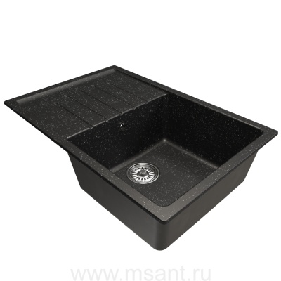 Мойкa MIXLINE ML-GM19 с крылом, черная (308), 750*500*200мм