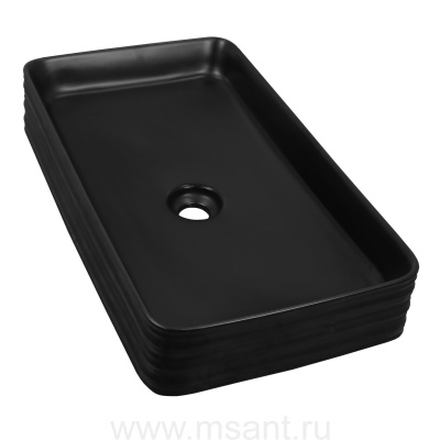 Раковина-чаша Azario 675х380х120 накладная, прямоугольная, черный матовый