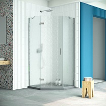 Душевой уголок Vegas Glass AFA-Pen Retta 100 08 02 L профиль глянцевый хром стекло шиншилла