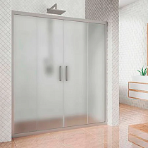 Душевая дверь в нишу Kubele DE019D4-MAT-MT 165 см, профиль матовый хром