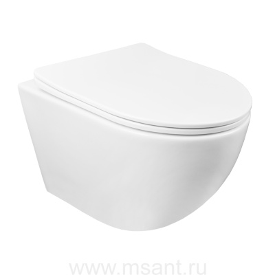 Унитаз подвесной Azario Gloria 480х370х360 безободковый, с быстросъемным сиденьем микролифт