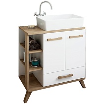 Тумба Sanflor Ингрид 80 (Шв/Б) Умывальник Олимпия 56