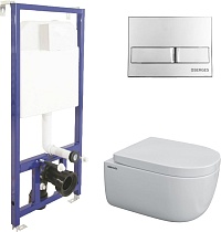 Комплект Berges NOVUM525, кнопка L3 хром глянец, унитаз EGO Rimless, сиденье Toma SO