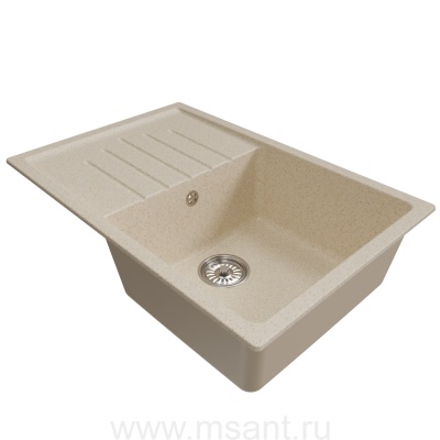 Мойкa MIXLINE ML-GM19 с крылом, бежевая (328), 750*500*200мм