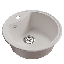 Мойкa MIXLINE ML-GM09 круглая, ультра-белая (341), 510 мм (глуб. чаши 190)