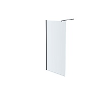 AQUATEK AQ WIW 09020BL Душевая перегородка Walk in с держателем 900x2000 профиль черный, стекло прозрачное