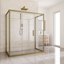 Душевой уголок Kubele DE019R3U-CLN-BR 140х100 см, профиль бронза