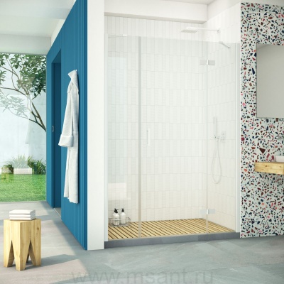 Дверь в душевой проем Vegas Glass AFP-F Retta 160 01 01 R профиль белый стекло прозрачное