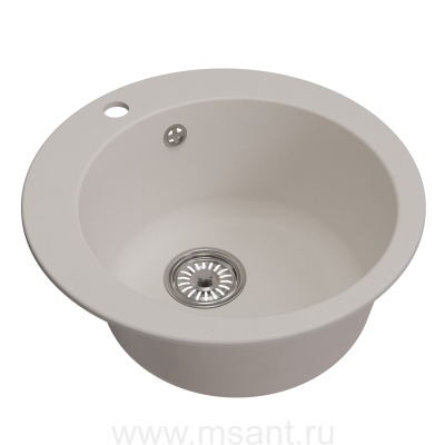 Мойкa MIXLINE ML-GM13 круглая, белая (331), 495мм (глуб. чаши 200)