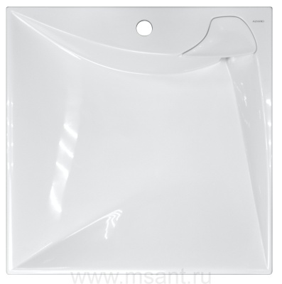 Раковина подвесная Azario Gratsiy 597х598х100 литьевой мрамор, белая (CS00078505)