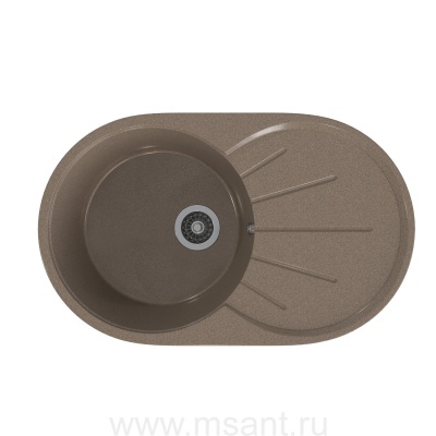Мойкa MIXLINE ML-GMS05 СТАНДАРТ овальная с крылом, терракот (307), 740*455*190мм