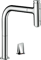 Смеситель Hansgrohe Metris Select M71 73819000 для кухонной мойки, хром