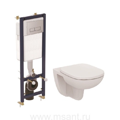 Комплект унитаз с инсталляцией Ideal Standart TEMPO (Инсталляция W3710AA + унитаз подвесной T331101 + сиденье с крышкой микролифт T679401)