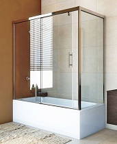 Шторка на ванну GuteWetter Slide Part GV-863A левая 180x80 см стекло бесцветное, профиль хром