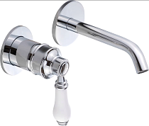 Смеситель Migliore Ermitage Mini 28585 С ВНУТРЕННЕЙ ЧАСТЬЮ, для раковины, белый - хром