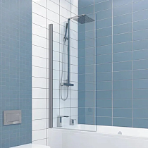 Шторка на ванну Kubele DE020 DE020P601-CLN-MT-75х150 150х75, профиль матовый хром