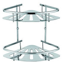 Полка угловая двухэтажная Azario подвесная,хром (AZ-836-2)