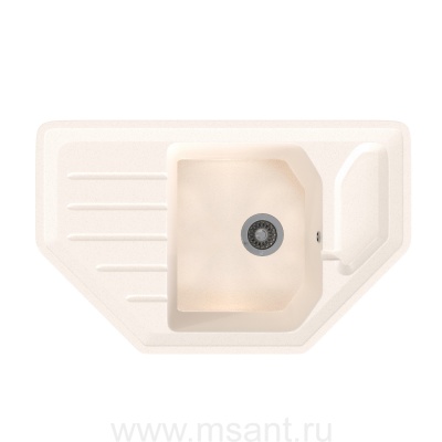 Мойкa MIXLINE ML-GMS17 СТАНДАРТ угловая с крылом, белый (331), 780*485*190мм