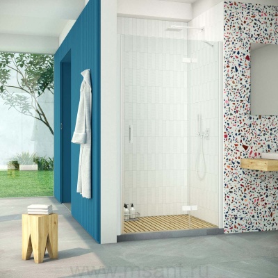 Дверь в душевой проем Vegas Glass AFP Retta 90 01 01 R, профиль белый, стекло прозрачное