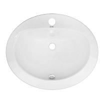 Раковина накладная Azario 510x425x180 овальная, встраиваемая сверху, белый глянец