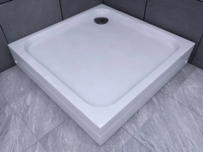 Душевой поддон акриловый AQUATEK 80*80*15 квадрат с ножками с фронтальным экраном, без сифона с уп. 