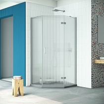 Душевой уголок Vegas Glass AFA-Pen Retta 100 07 Moru R профиль матовый хром стекло Moru