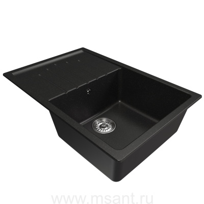 Мойкa MIXLINE ML-GM19 с крылом, ультра-черная (344), 750*500*200мм