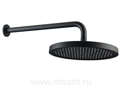 Верхний душ настенный 260мм AQUATEK, матовый черный AQ2080MB 