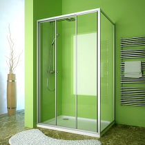 Душевой уголок GuteWetter Practic Rectan GK-403 левая 130x70 см стекло бесцветное, профиль матовый хром